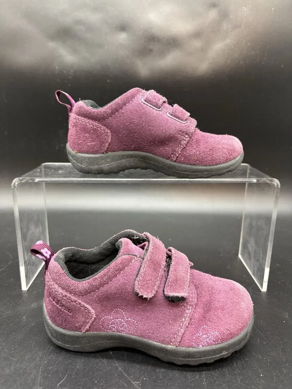 LL Bean Purple Floral Suede Toddler Size 7 Hiking Shoes